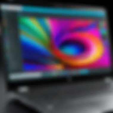 Close-up of the laptop's high-resolution display illustrating vibrant color accuracy