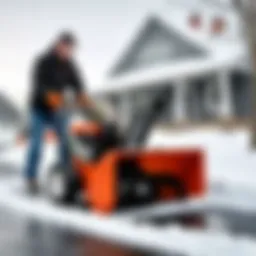 Ariens snowblower mat in action on a snowy driveway