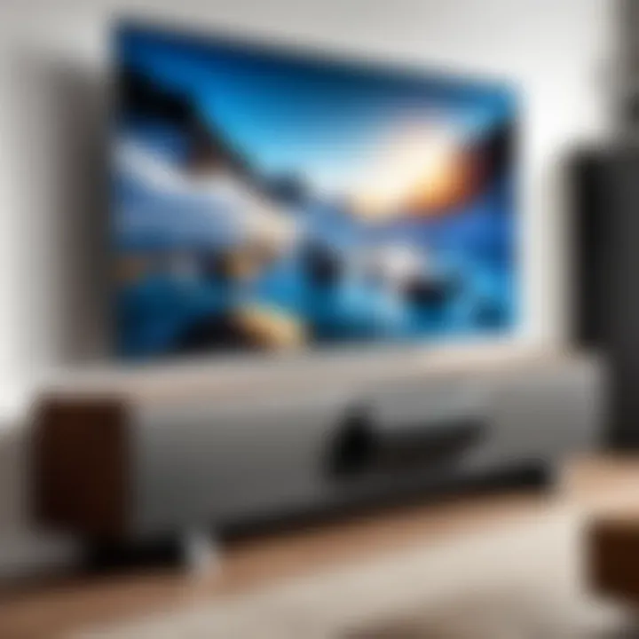 Illustration of the Blast Soundbar in a home entertainment setup