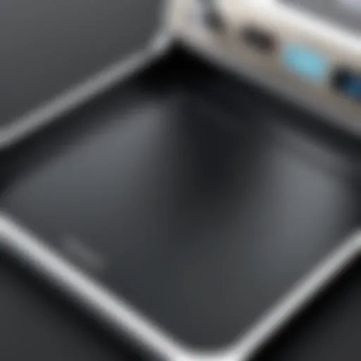Close-up view of the Breville crumb tray showcasing its design and features.