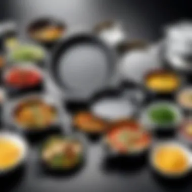 A diverse array of dishes prepared using the Calphalon cookware set, demonstrating its versatility.