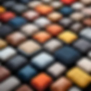 Diverse Materials in Car Cushions Different materials used in car cushions displayed