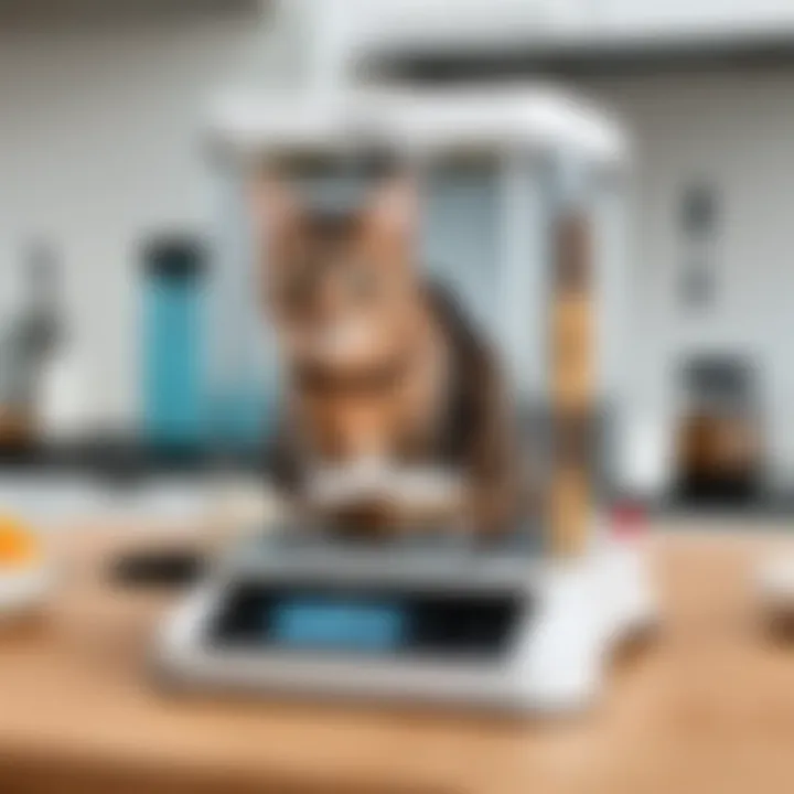 Detailed view of the CatMate Feeder's adjustable settings