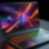 A powerful gaming laptop displaying vibrant graphics