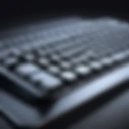 A sleek keyboard designed specifically for the 8th generation iPad, showcasing its compatibility and design.