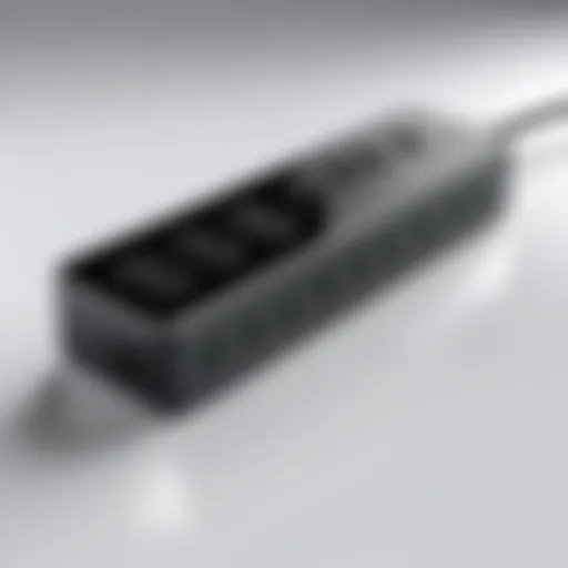 A sleek surge protector with multiple USB ports