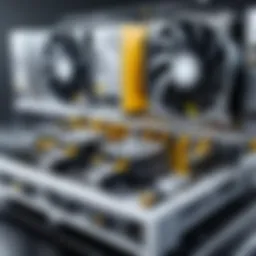 Cloud mining machinery in operation