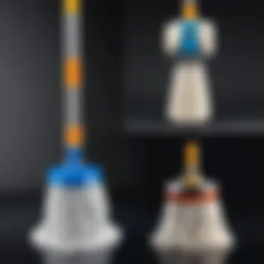 Side-by-side comparison of various mop head types, highlighting their features.