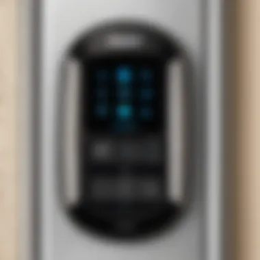 User-Friendly Touchscreen Interface of Kwikset SmartCode Close-up of the Kwikset SmartCode touchscreen interface