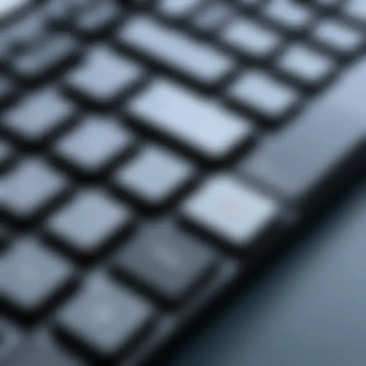 Close-up view of Lenovo Yoga Keyboard keys highlighting functionality.