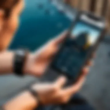User Interaction with the OtterBox Defender User interacting with OtterBox Defender case on a mobile device