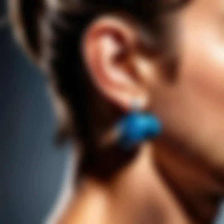 Sport-specific wireless earbuds in use