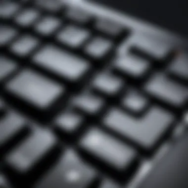 Close-up of multimedia keyboard functions highlighting specialized keys