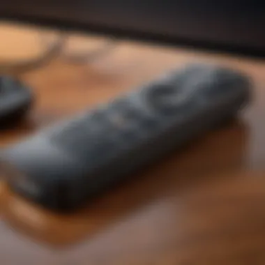 Detailed Overview of Amazon TV Box Remote Buttons Close-up view of Amazon TV Box remote highlighting buttons