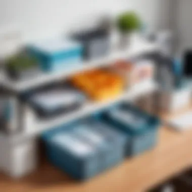 Achieving an Organized Workspace Organized workspace using Sterilite containers