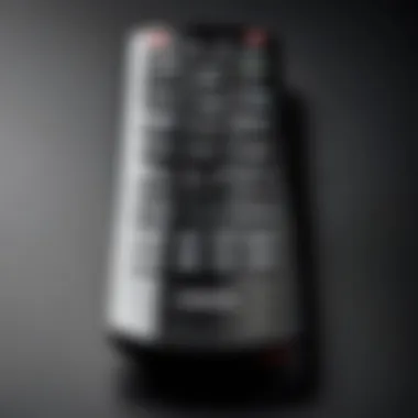 Close-up of the Toshiba TV remote control