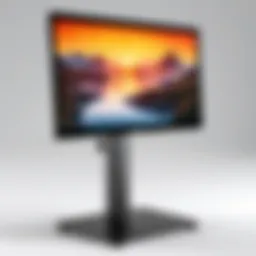 Elegant design of a 36 inch monitor stand showcasing adjustable height features.