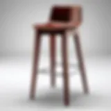 Elegant dark cherry wood bar stool with a sleek design.