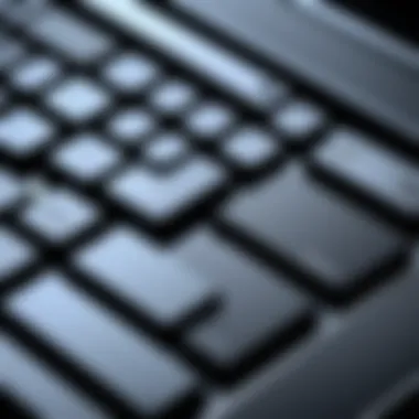 Close-up of Dell Precision laptop keyboard with advanced features