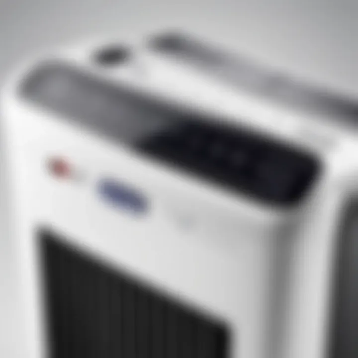 Close-up of DeLonghi Portable AC Heater controls
