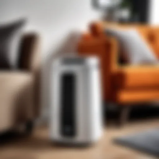 DeLonghi Portable AC Heater in a modern living room setting
