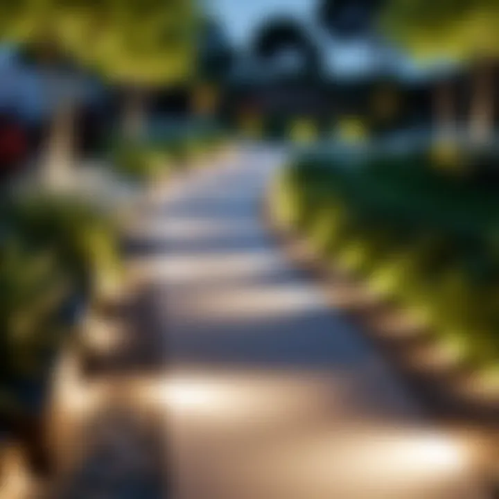 Elegant LED lights illuminating a garden pathway