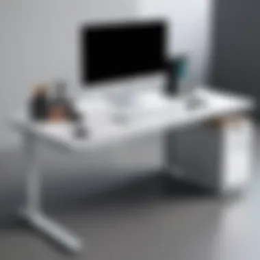 Ergonomically designed narrow desk showcasing user-friendly features