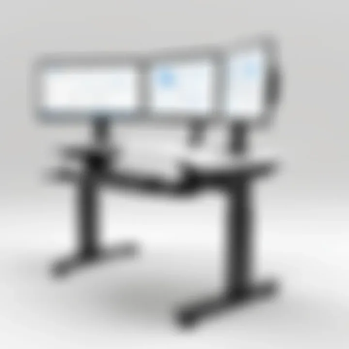 Sleek design of the Ergotron standing workstation showcasing adjustable height features