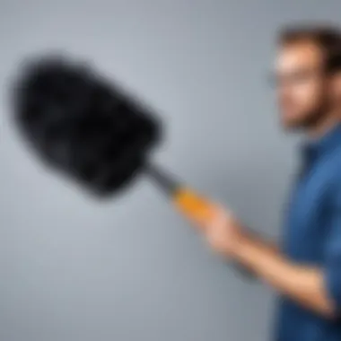 User Experience with the Static Duster A satisfied user showcasing the results after using a static duster