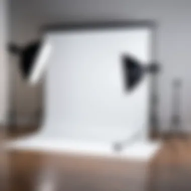 Photography Setup with Adorama Seamless Paper Photographer setting up lights with Adorama Seamless Paper background.