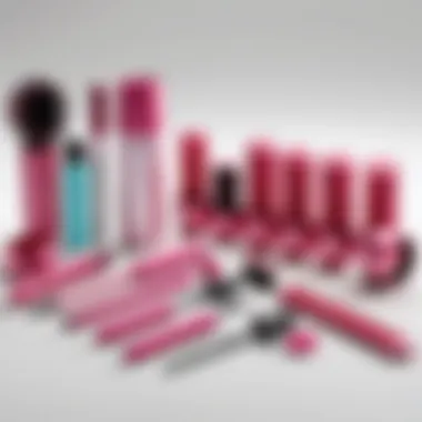 A neat arrangement of Annie hair rollers alongside essential styling tools to enhance usability.