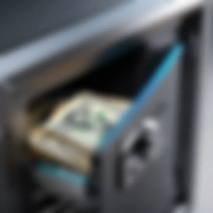Waterproof safe protecting cash and documents inside