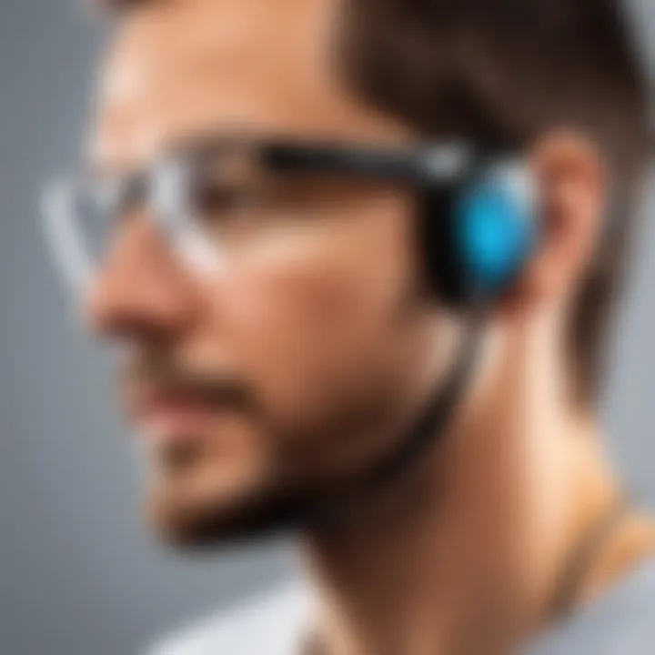 Demonstration of sound quality from blade bone conduction speakers in a listening environment