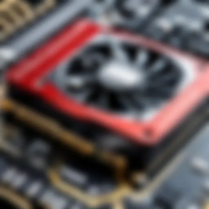 Close-up view of the specifications of a high-performance graphics card.