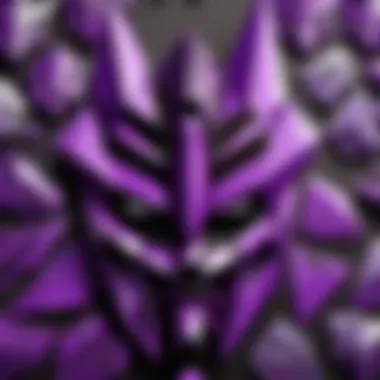 Close-up of various Decepticon decal designs and patterns