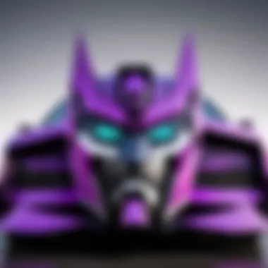 Showcasing Decepticon Car Decal A striking Decepticon car decal showcased on a sleek vehicle