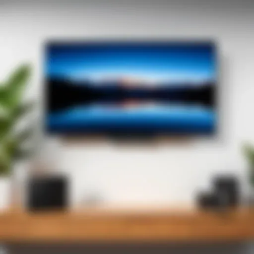 Different types of flat screen TV mounts displayed on a wall