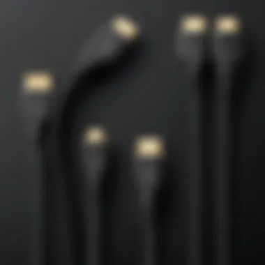Illustration showing various HDMI cable types