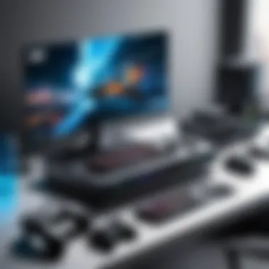 Innovative Gaming Setup Cutting-edge gaming setup featuring the latest consoles and peripherals