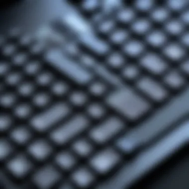 Close-up of keyboard functionality with iPad Air