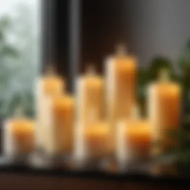 Klotz candles illuminating a serene setting, highlighting their aesthetic appeal