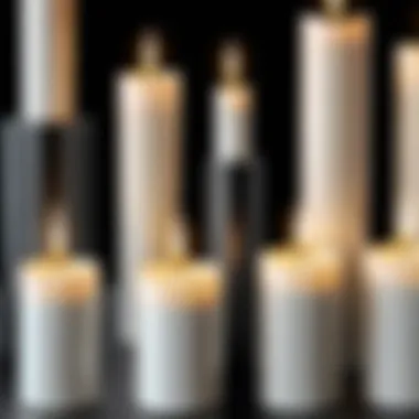 Close-up of Klotz candles in various contexts, illustrating their functionality