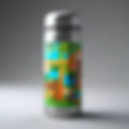 A vibrant Minecraft-themed thermos featuring iconic game elements
