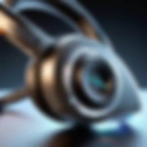 Close-up of Plantronics Voyager headset showcasing advanced design