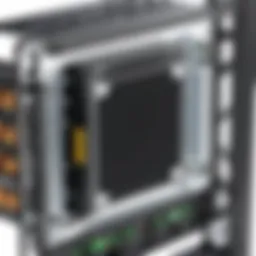 Detailed view of a rackmount VESA mount showcasing its construction