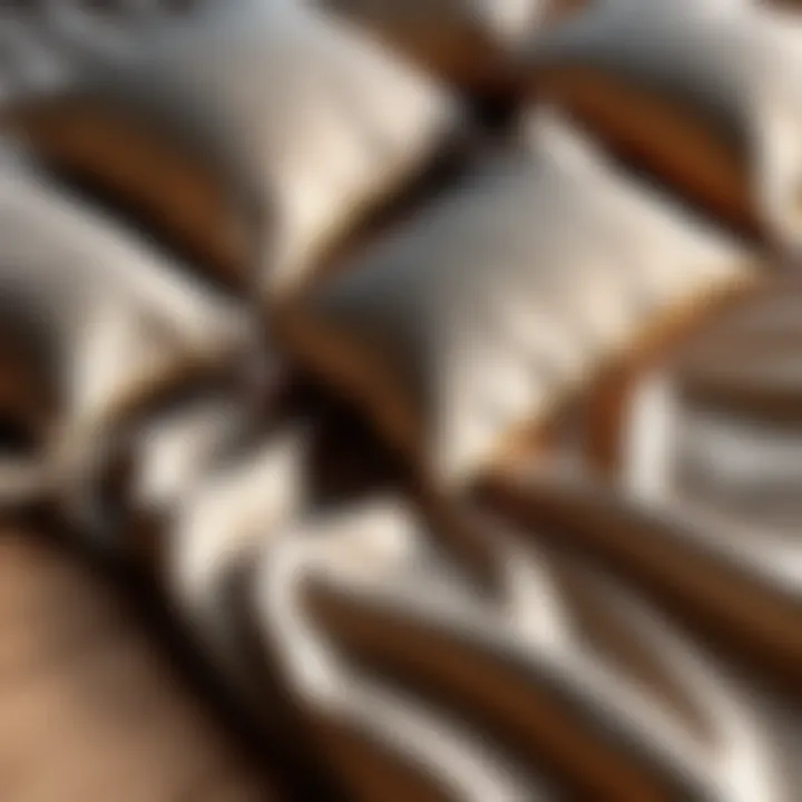 Close-up of bedding textures showcasing the fabric quality