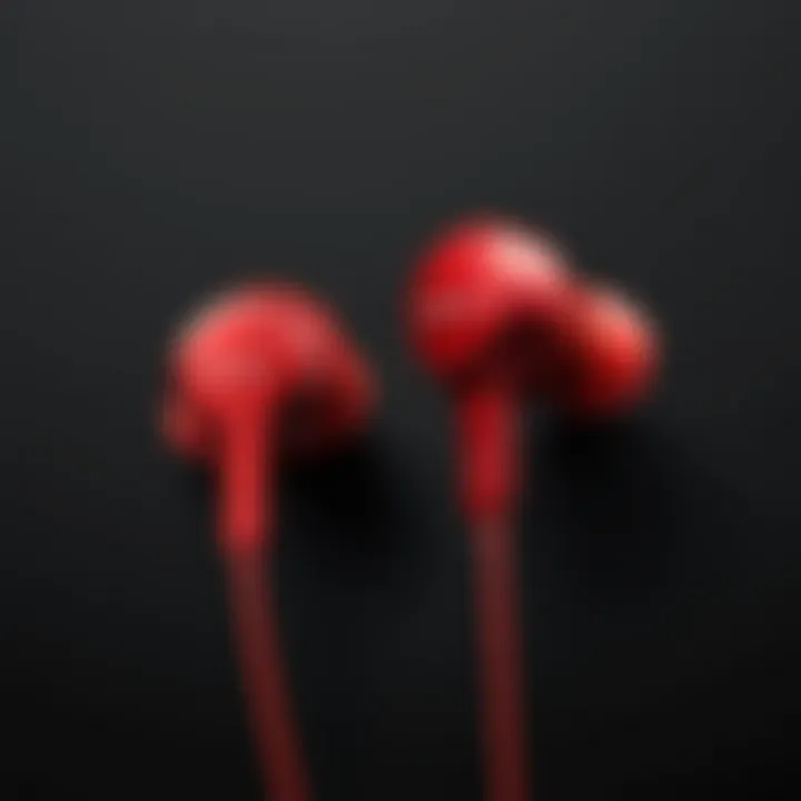 Performance metrics overview for Samsung red earbuds