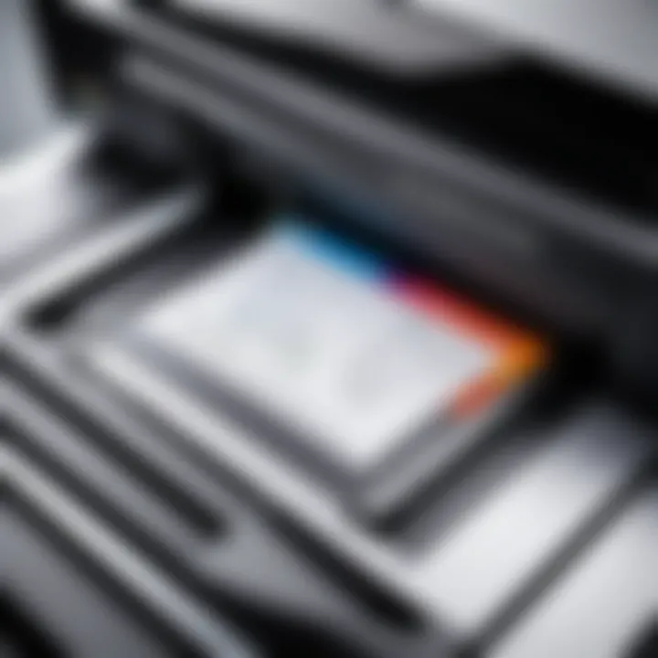 Close-up of slimline printer scanner features