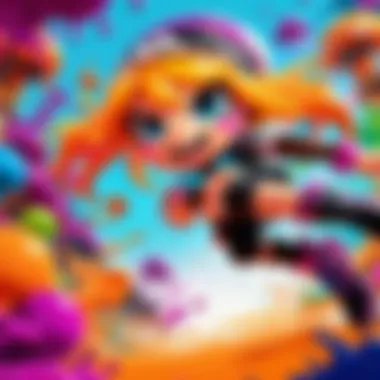 Vibrant Ink Battles in Splatoon Colorful Splatoon gameplay showcasing vibrant ink battles