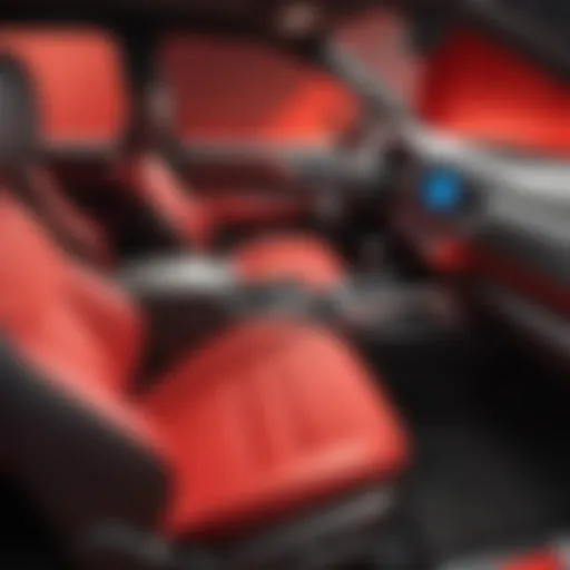 Tacoma red interior showcasing the vibrant color and textures